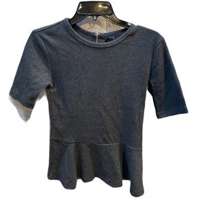 ❤️ GAP GREY PEPLUM KNIT TOP SIZE XS